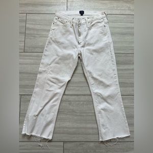 J Crew White Mid rise flare crop jeans. Size 31.